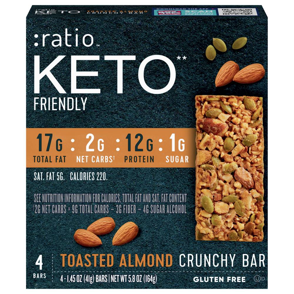 Ratio Keto Friendly Toasted Almond Crunchy Bar (5.8 oz)