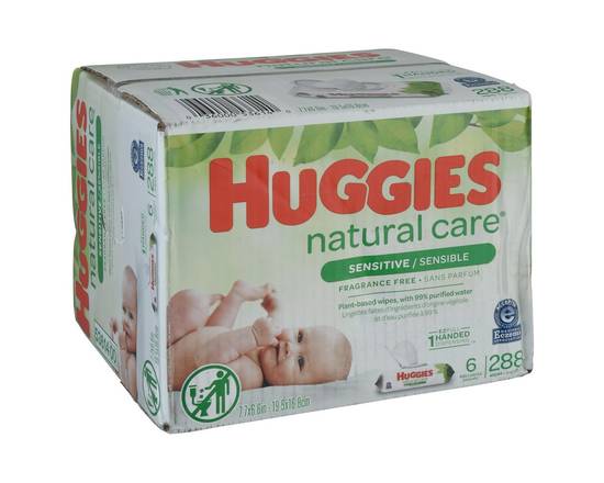 Huggies · Natural Care Sensitive Wipes (6 x 48 wipes)