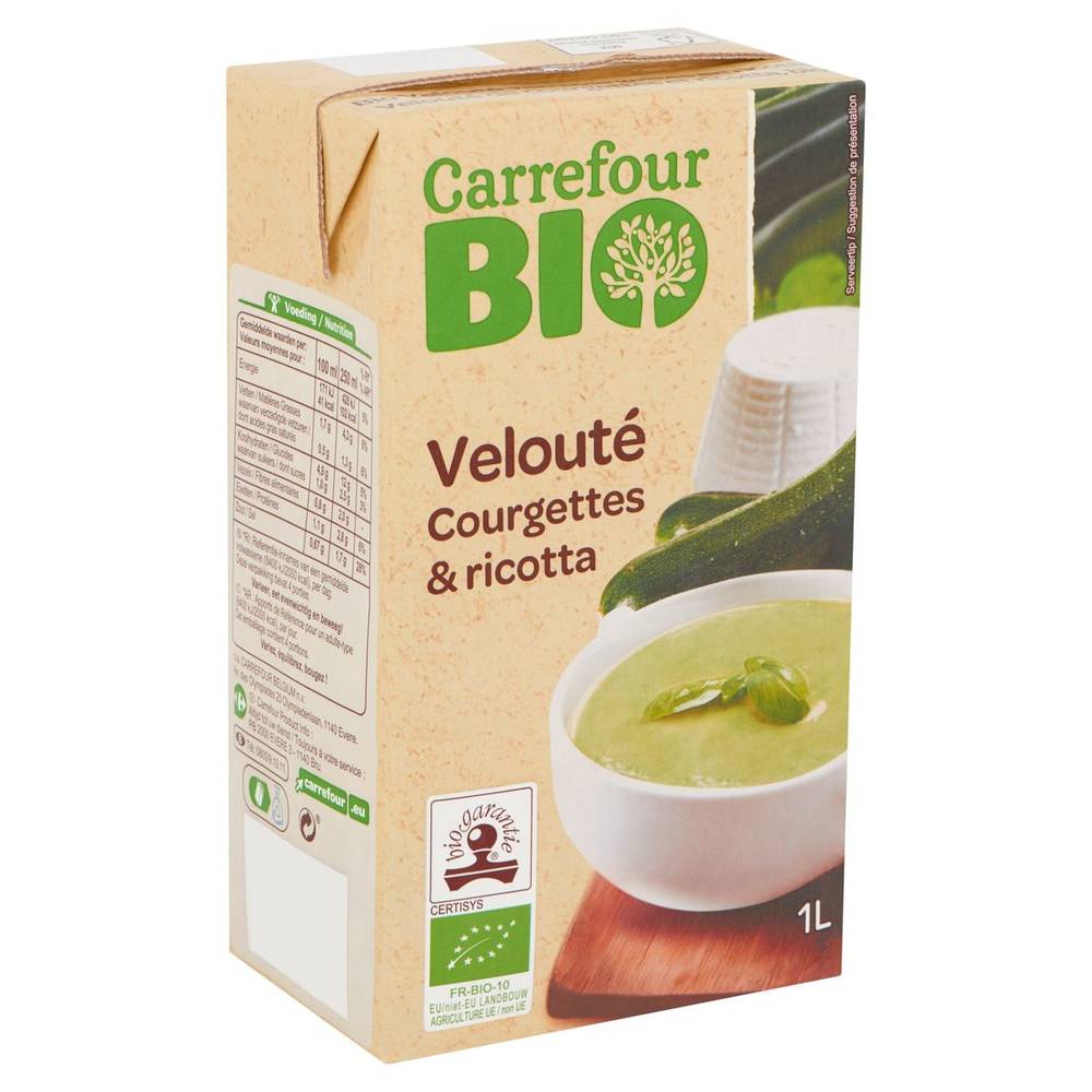 Carrefour Bio Velouté Courgettes & Ricotta 1 L