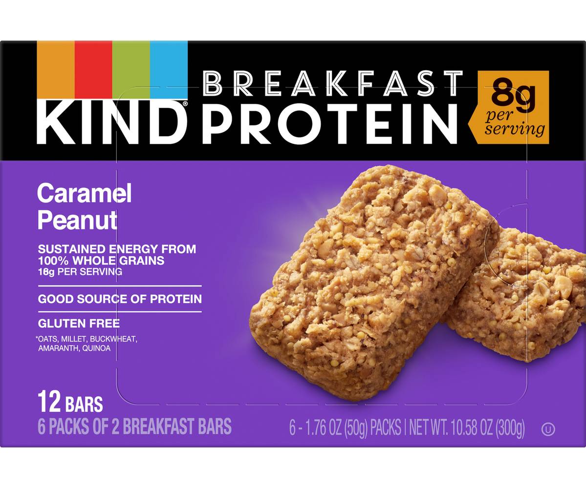 KIND Gluten Free Breakfast Bars, Protein, Caramel Peanut (10.58 oz, 12 ct)