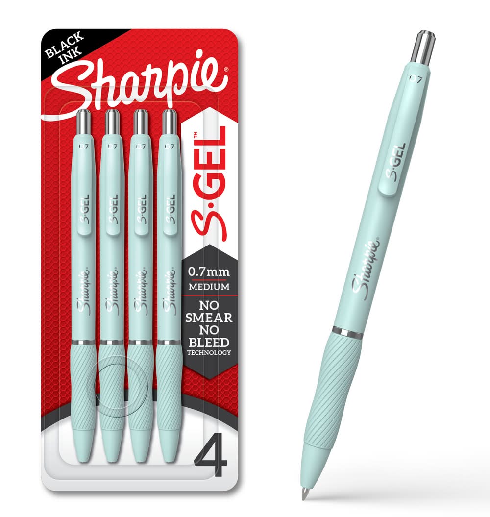 Sharpie S-Gel Pens Black Ink, 0.7mm (4 ct)