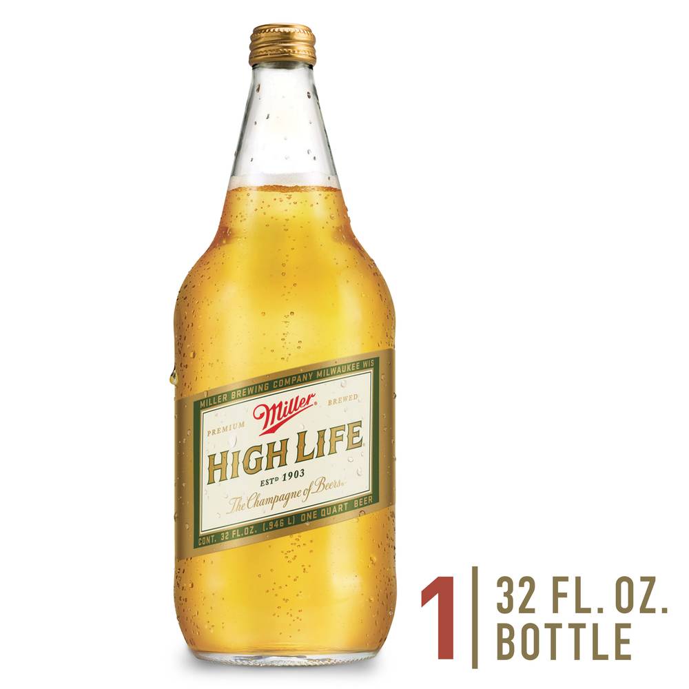 Miller High Life Premium Brewed Beer (32 fl oz)