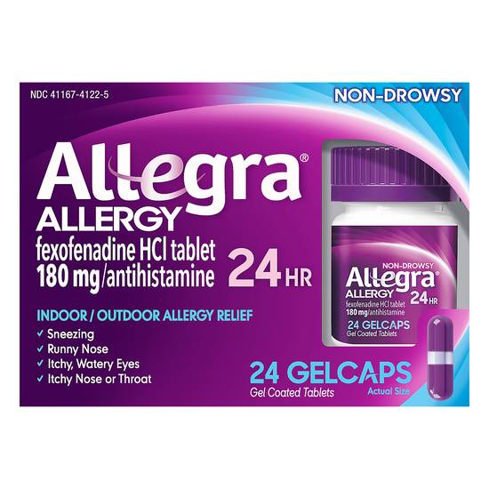 Allegra Non-Drowsy Allergy Relief Fexofenadine (24 ct)