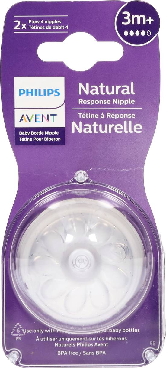 Philips Avent 3m+ Natural Baby Bottle Nipple (2 ct)