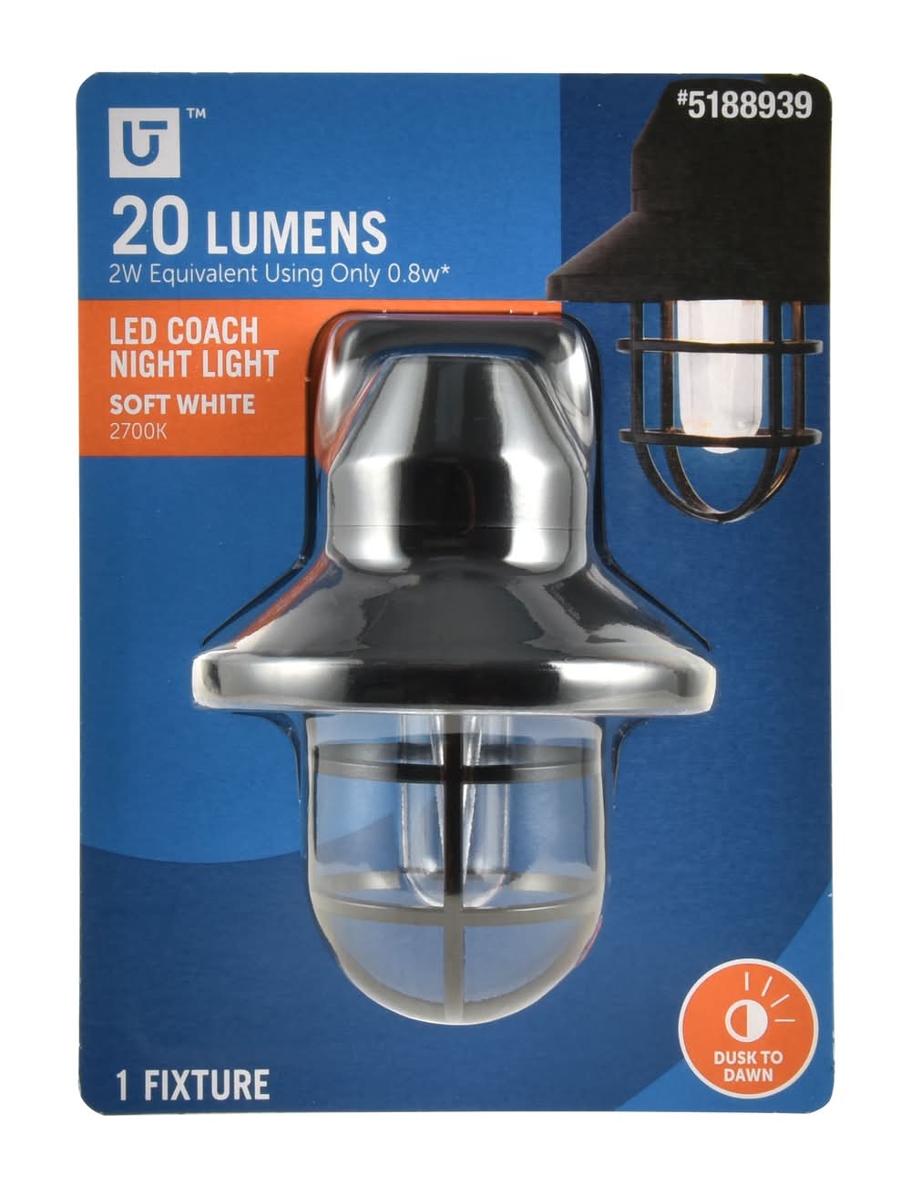 Utilitech Black LED Auto On/Off Night Light