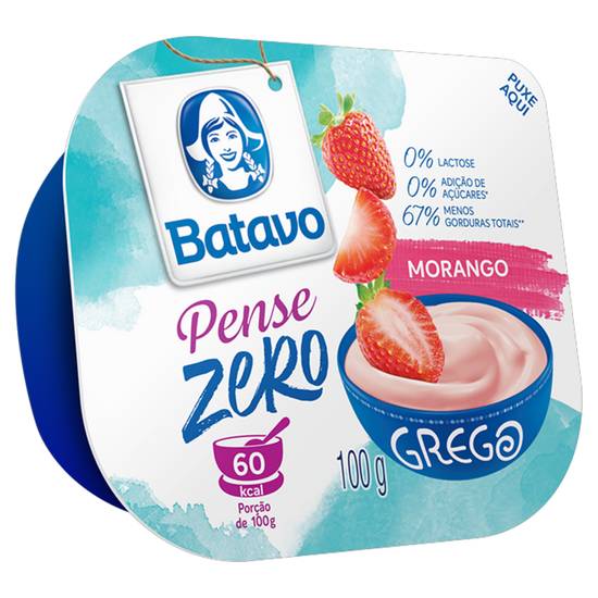 Batavo iogurte grego pense zero sabor morango (100 g)