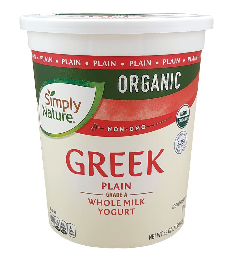 Simply Nature Organic Whole Milk Plain Grade a Greek Yogurt (32 oz)