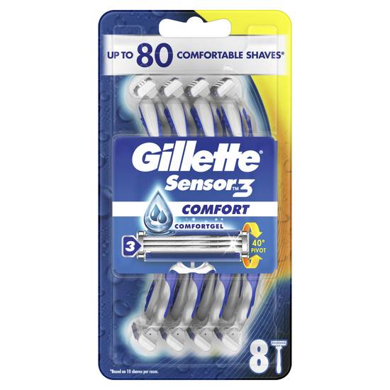 Gillette Sensor 3 Comfort Disposable Razors 8 pack
