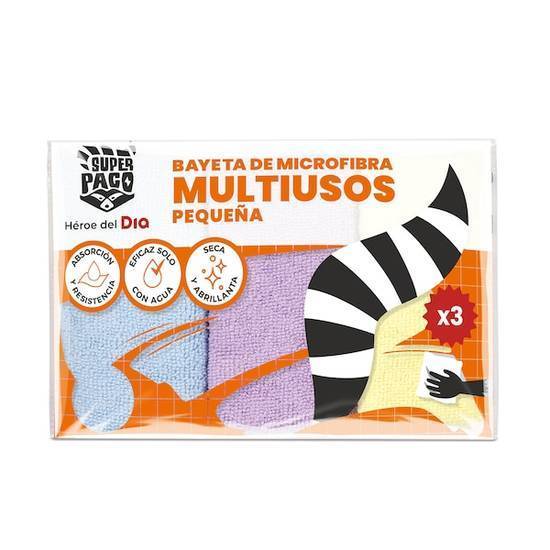 Bayeta de Microfibra Multiusos Pequeña Super Paco Bolsa (3 unidades))