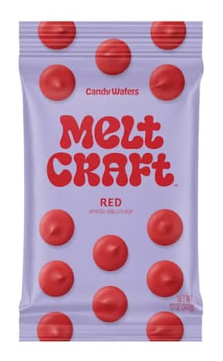 Melt Craft Candy Wafers, Vanilla, Red (12 oz)