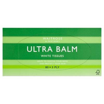 Waitrose Ultra Balm White Tissues (80ct)
