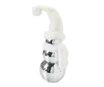 Disco Ball & Fur Snowman Tabletop Decor