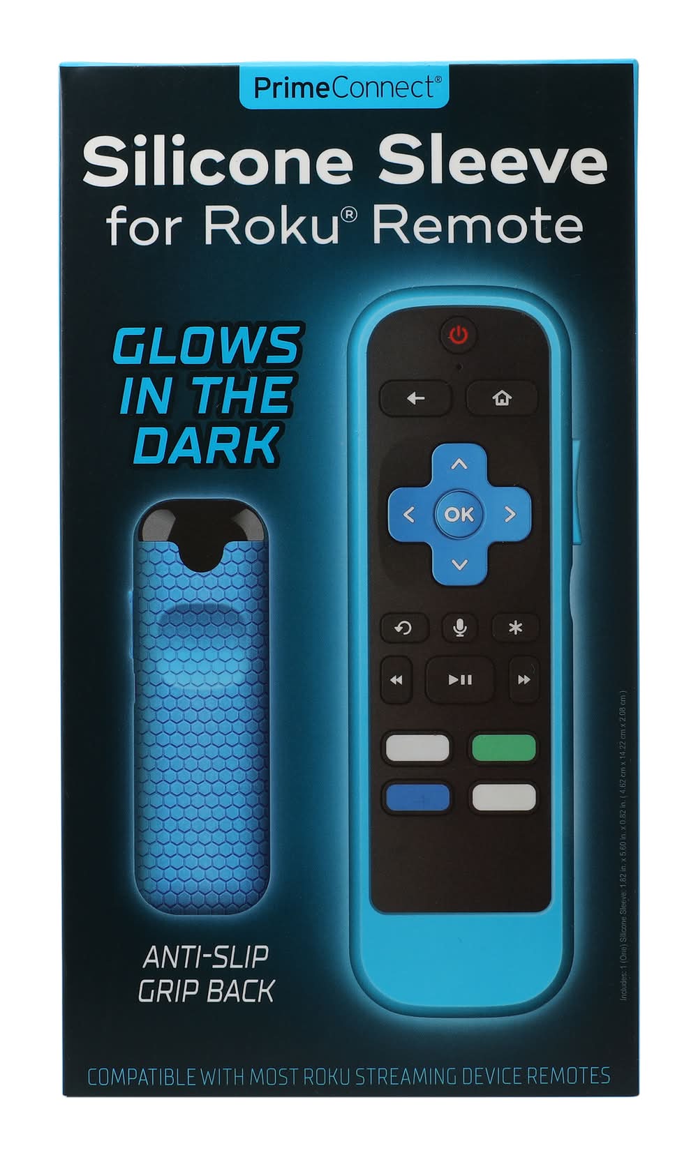 Glow in The Dark Silicone Sleeve For Roku® Remote Blue