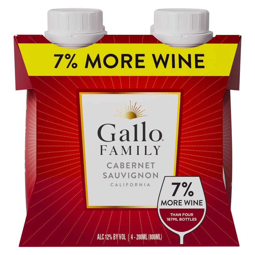 Gallo Family California Cabernet Sauvignon Wine (4 x 200 ml)