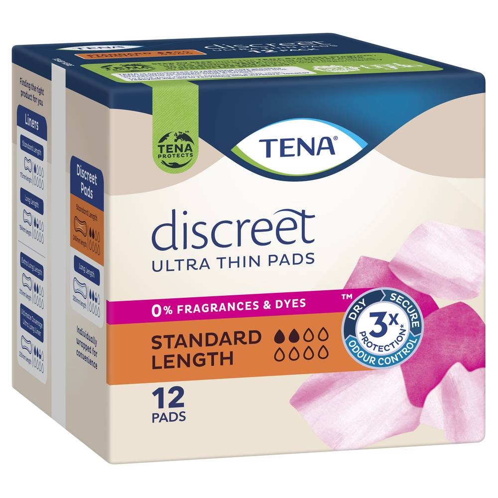 Tena Discreet Ultra Thin Pads Standard Length Delivery Near Me Order
