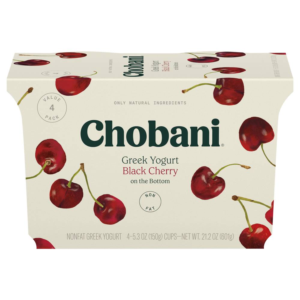 Chobani Non-Fat Greek Yogurt, Black Cherry (21.2 oz, 4 ct)