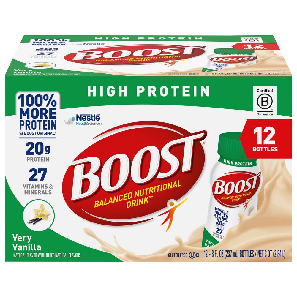 Boost High Protein Balanced Nutritional Drink (12 pack, 0.23 L) (vanilla)