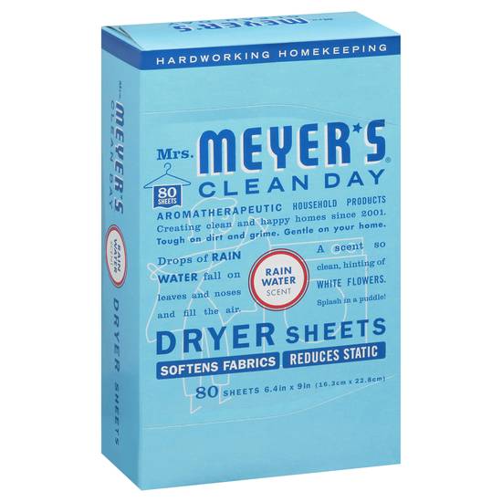 Mrs. Meyer's Clean Day Rain Water Scent Dryer Sheets