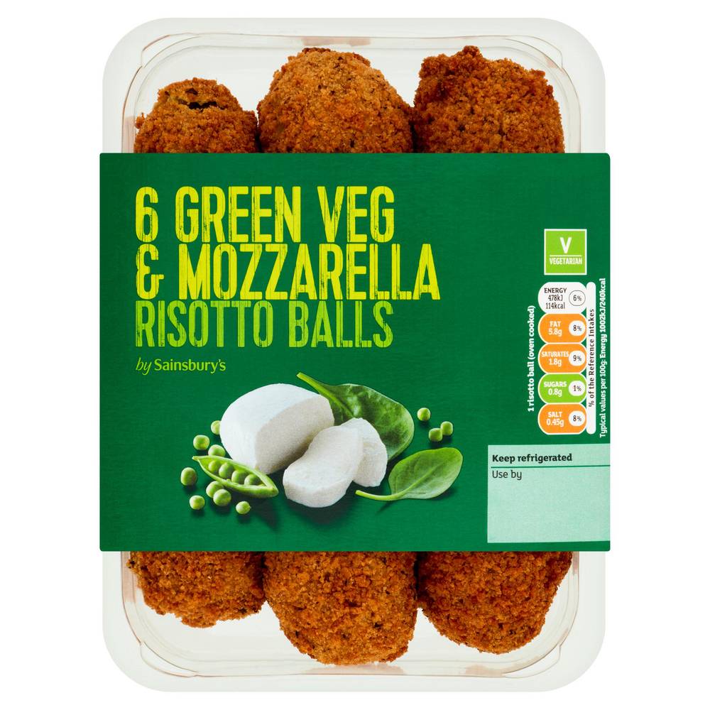 Sainsbury's Love Your Veg! Green Vegetable Risotto Balls x6 300g