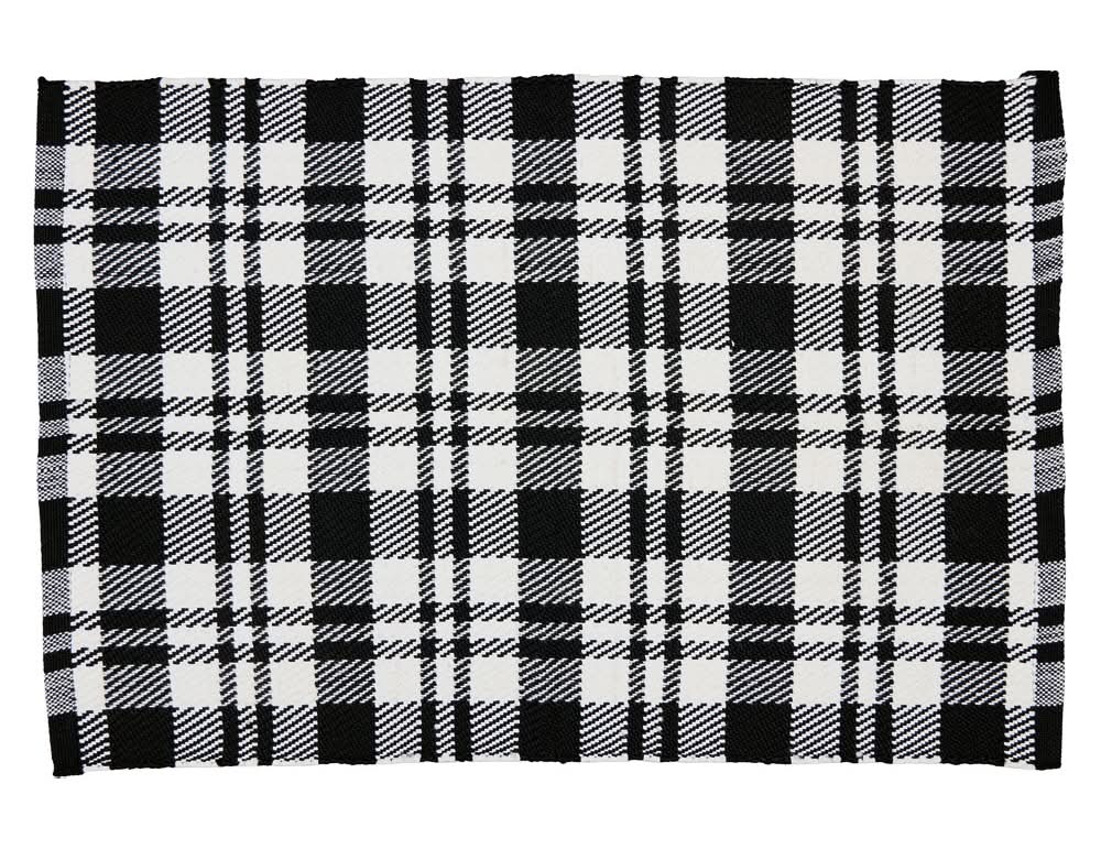 KIRKTON HOUSE Handwoven Layering Rug - Small Buffalo Check, Black