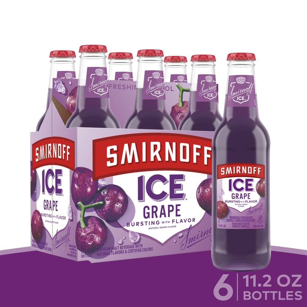 Smirnoff Ice Grape Malt Drink (6 x 11.2 oz)