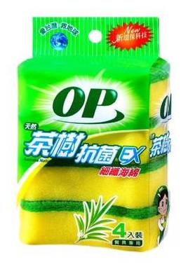 OP茶樹抗菌海綿菜瓜布4入#4710660882019