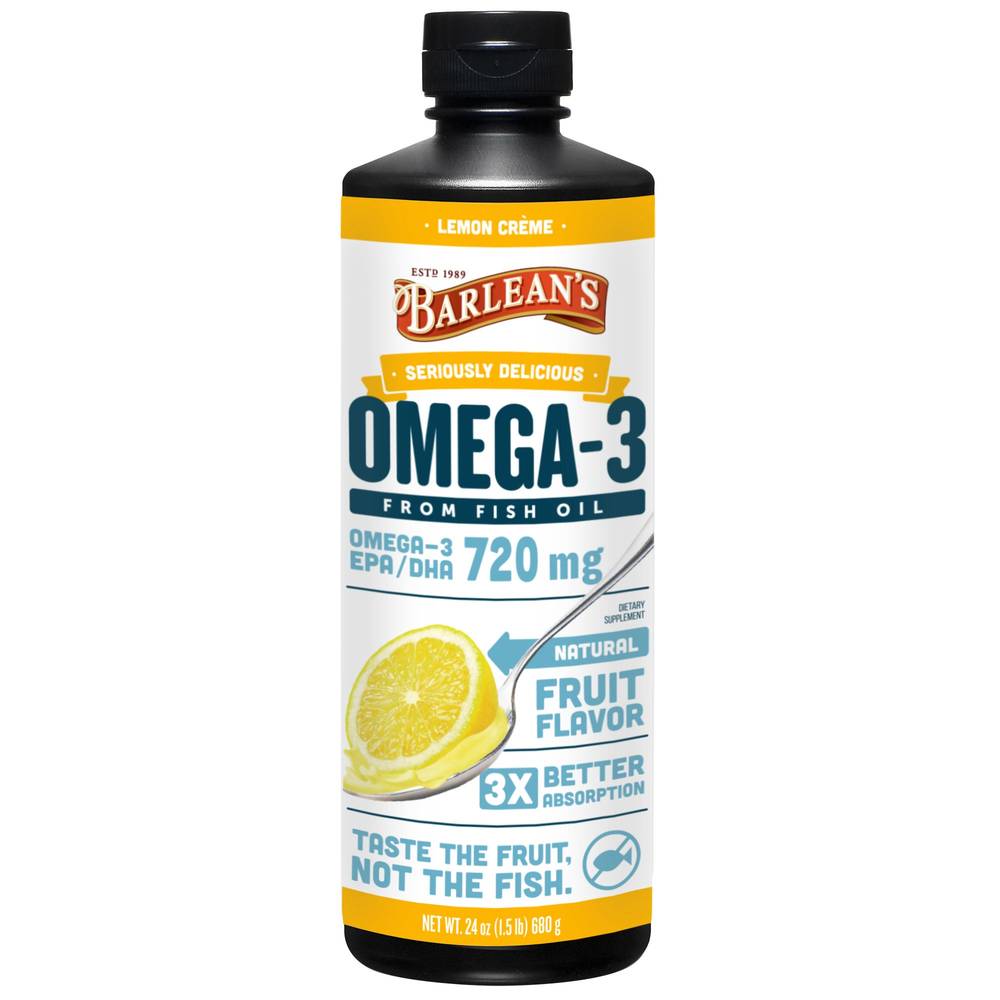 Barlean's Omega-3 From Fish Oil, Lemon Creme, 24 oz