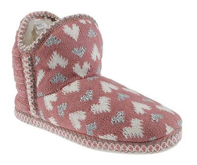 Women's S Blush Hearts Bootie Slippers