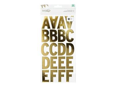 American Crafts DIY Shop Letter Stickers, Gold, 107/Carton (369033)