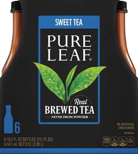Order Pure Leaf Real Brewed Tea Sweet Tea Bottles (18.5 oz x 6 ct) food online from Rite Aid store, Shawnee on bringmethat.com
