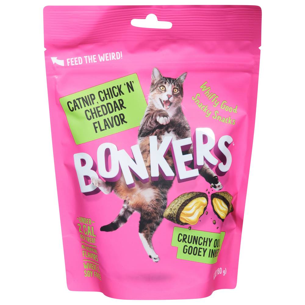 Bonkers Crunchy Outer Gooey Inner Cat Food, Chicken ,Cheddar (6.3 oz)