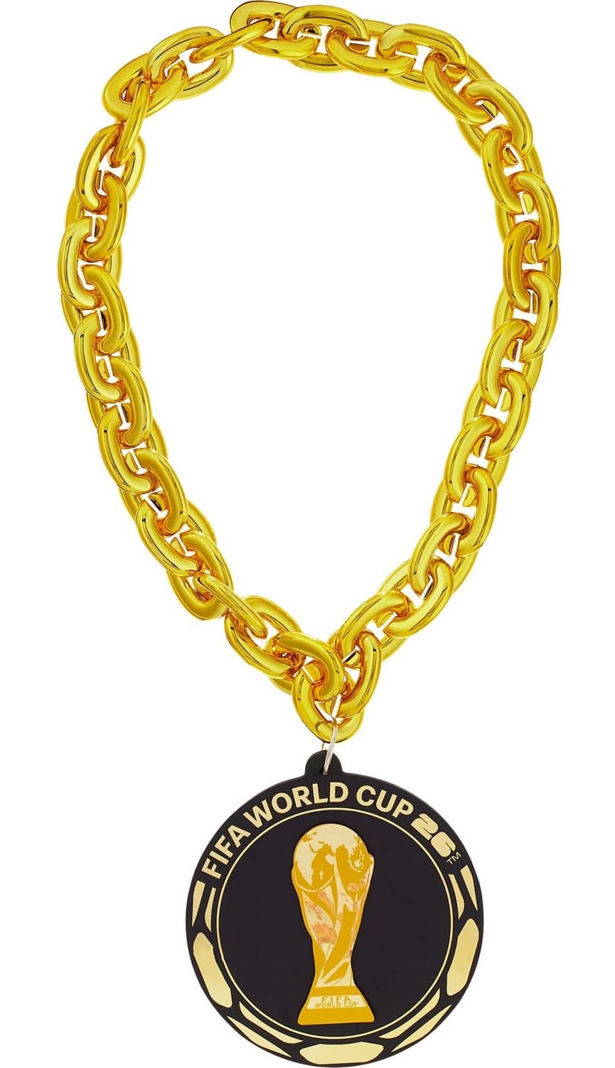 Fifa Trophy Medallion Chain Necklace, 18 In