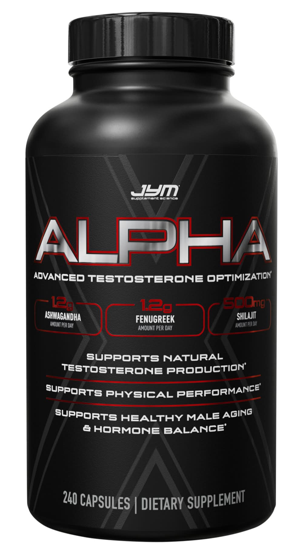 JYM Supplement Science Alpha Advanced Testosterone Optimization Dietary Capsules (240 ct)