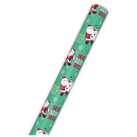 Hallmark Bulk Christmas Wrapping Paper Roll (Holly Jolly Santa on Green) - 1.0 ea