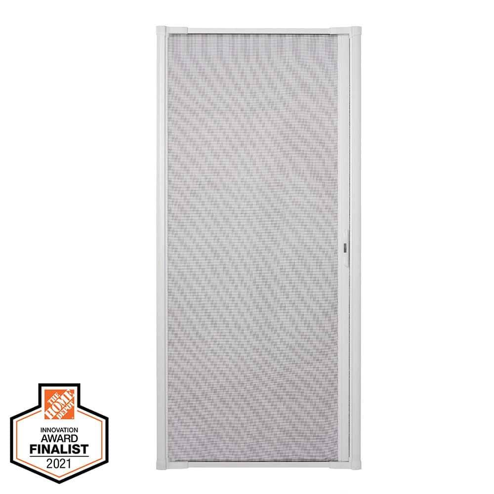 Andersen 36 In. X 80 In. Luminaire White Single Universal Aluminum Gliding Retractable Screen Door Fits 32 To 36 In. Opening