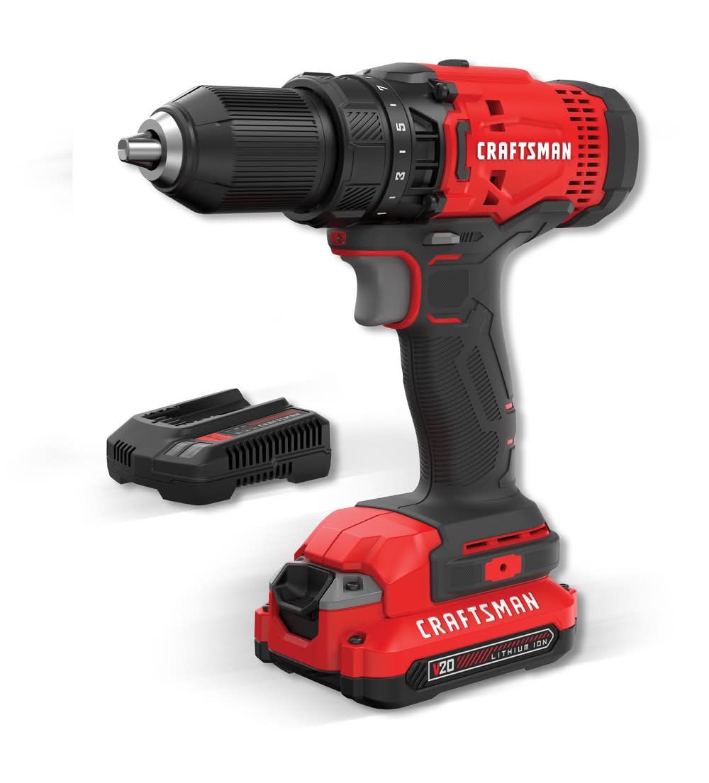 CRAFTSMAN V20 20-volt Max 1/2-in Keyless Cordless Drill ( 1 -Batteries Included, and Charger Included )