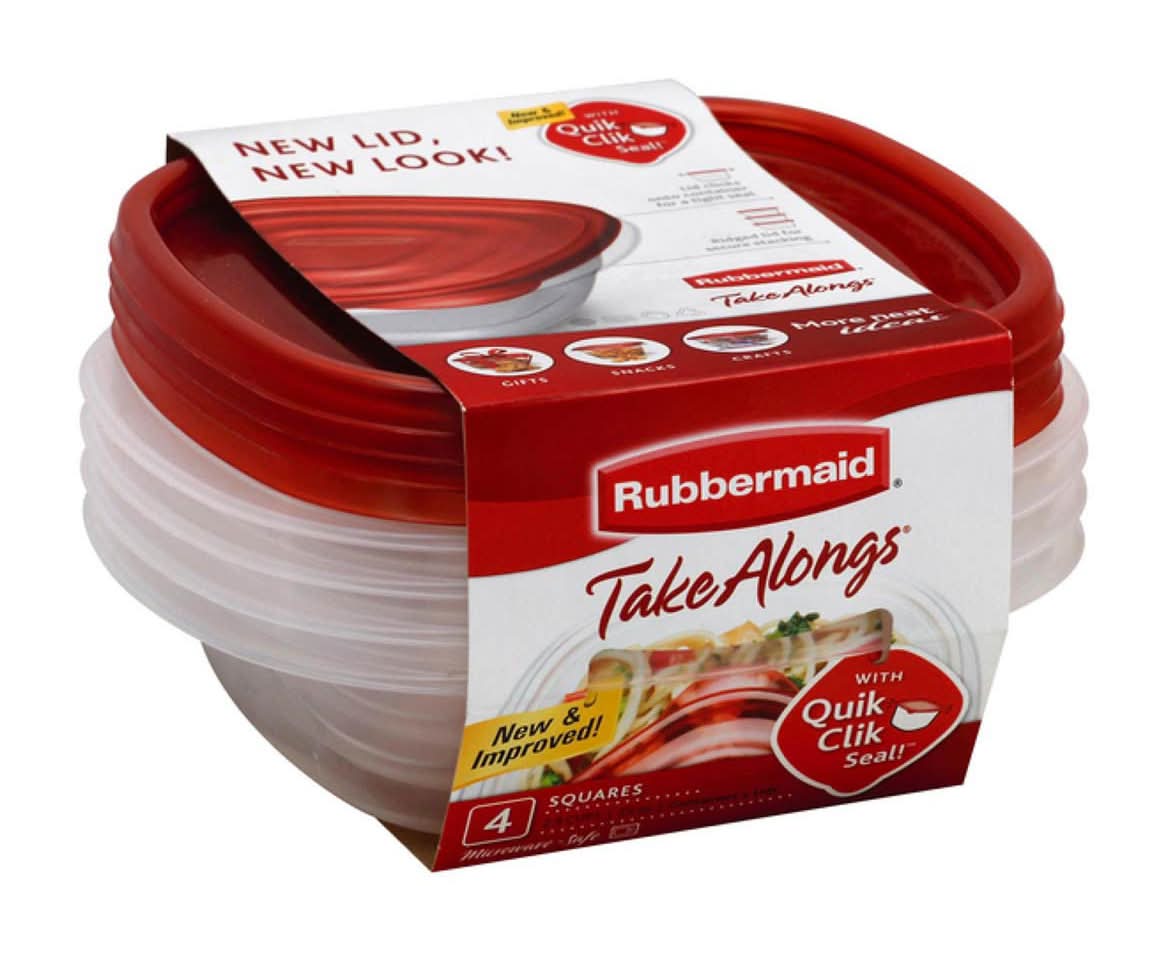 Rubbermaid Takealongs Square Entree Size 4 Ct