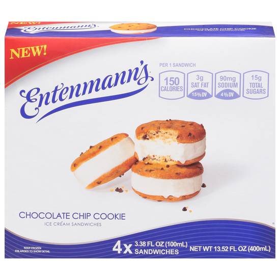 Entenmann's Ice Cream Sandwiches (chocolate chip cookie)