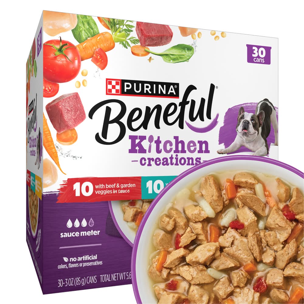 Purina Beneful Medleys Wet Dog Food Variety pack, Tuscan Style-Mediterranean Style-Romana Style (5.63 lbs, 30 ct)