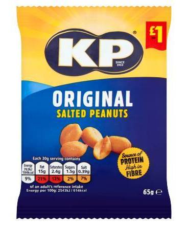 KP ORIGINAL SALTED PEANUTS PM£1 65g
