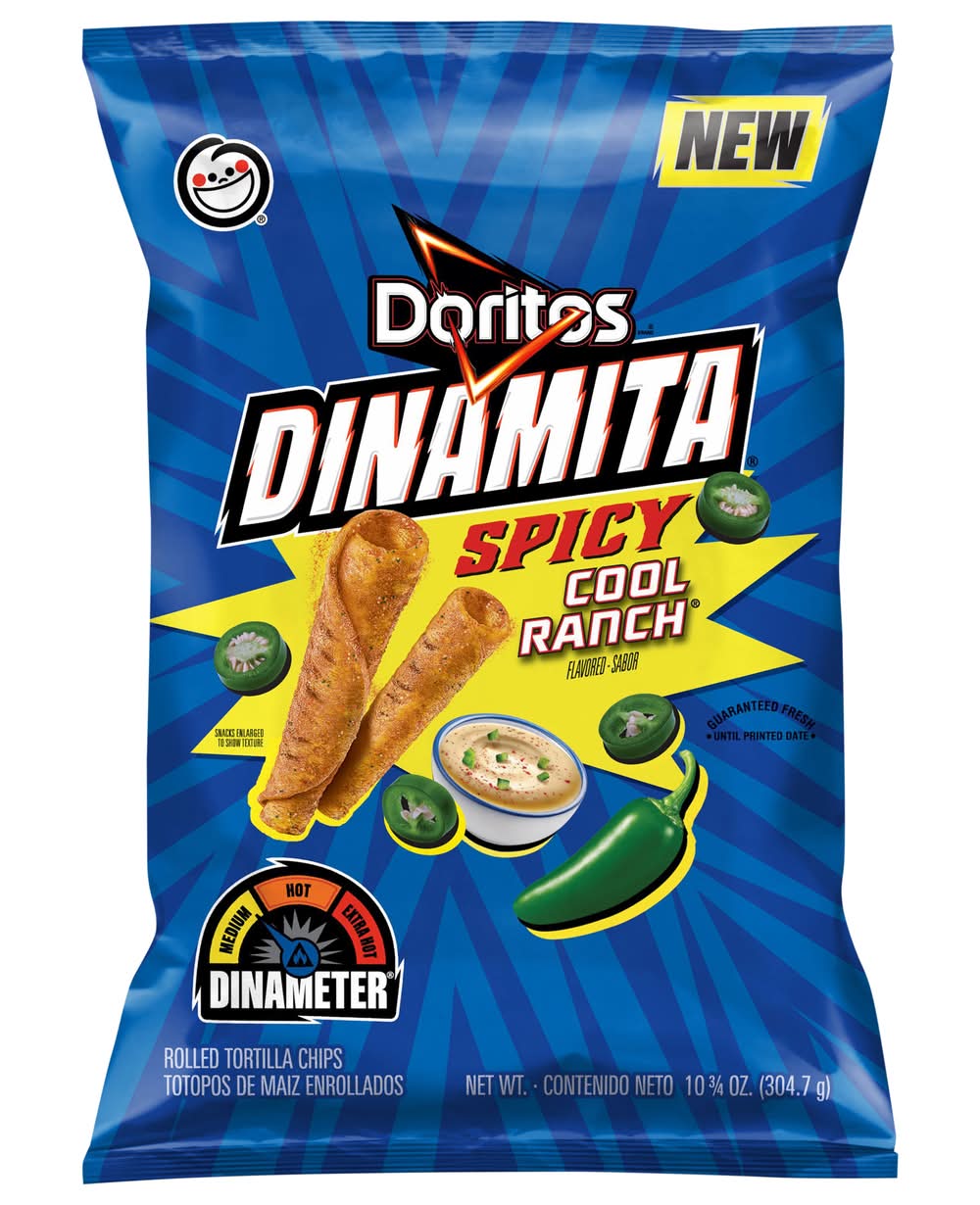 Doritos Dinamita Rolled Tortilla Chips, Spicy Cool Ranch (10.75 oz)