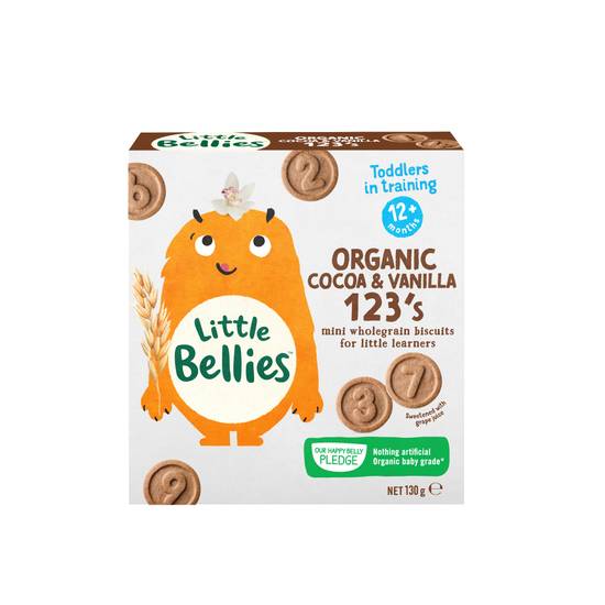 Little Bellies Organic Cocoa & Vanilla 123's Biscuits 130g