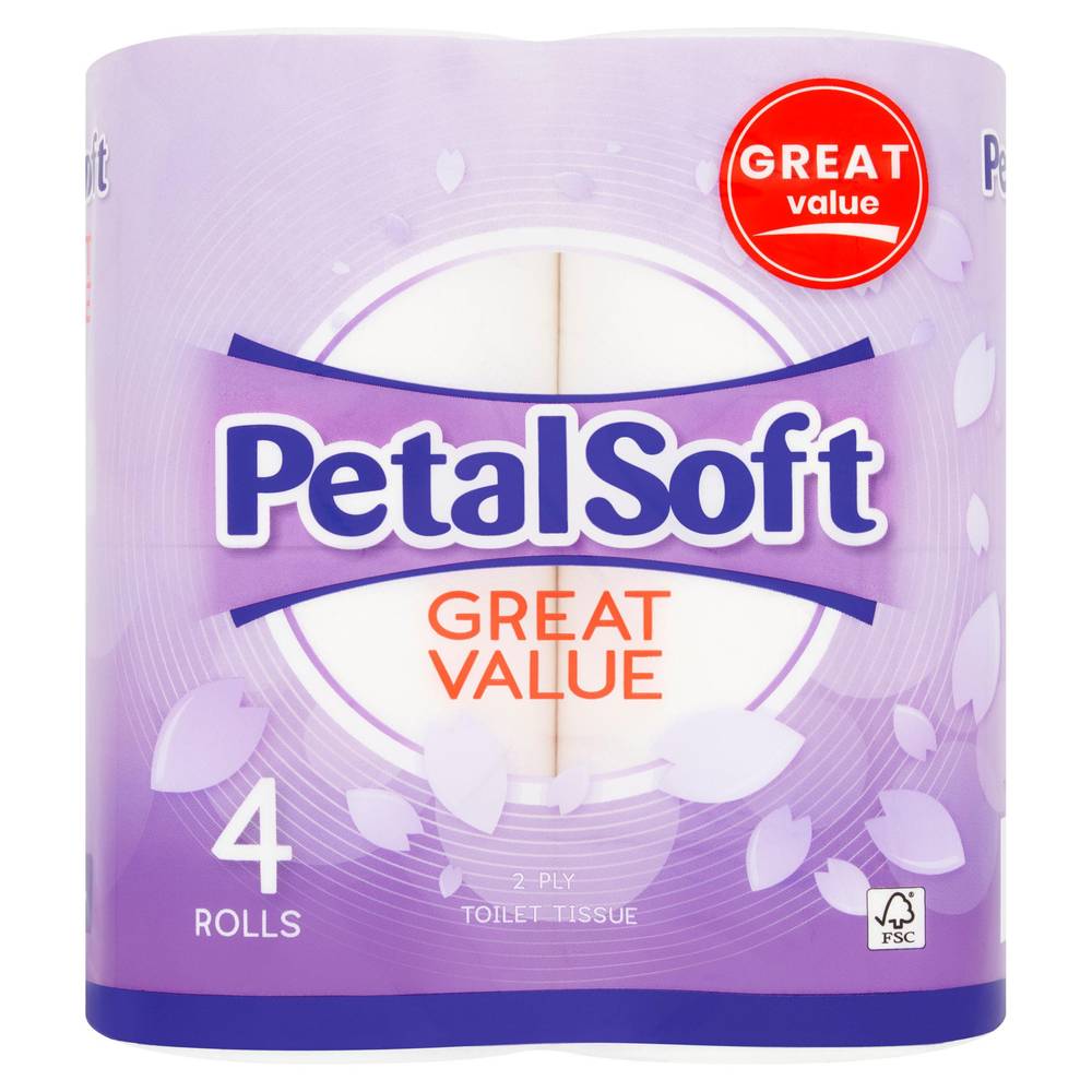 Petal Soft 4pk Toilet Roll