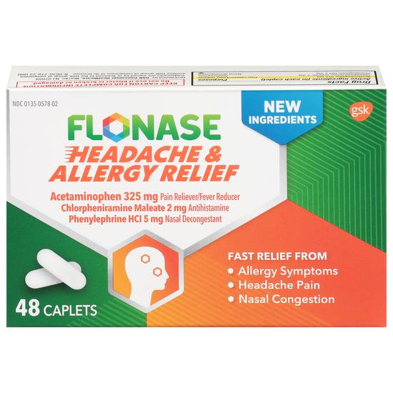 Flonase Headache & Allergy Relief Caplets (48 ct)