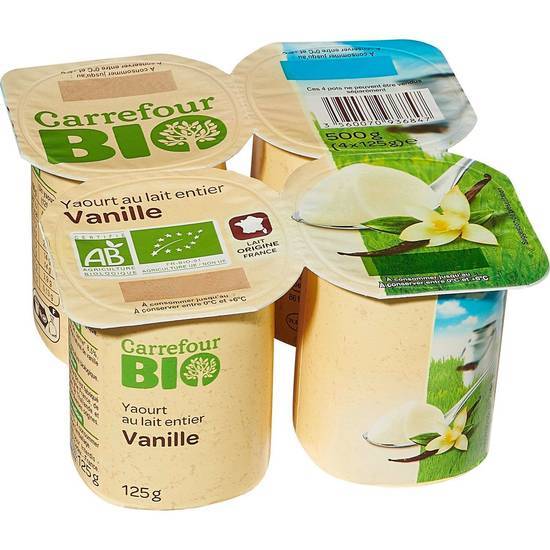 Carrefour Bio - Yaourt au lait entier (vanille)