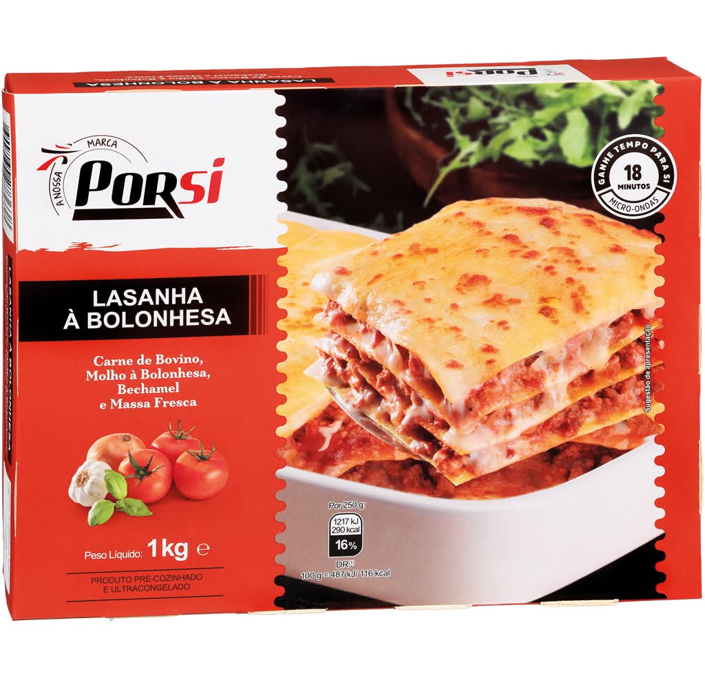 PorSi - Lasanha à bolonhesa, embalagem de 1 kg