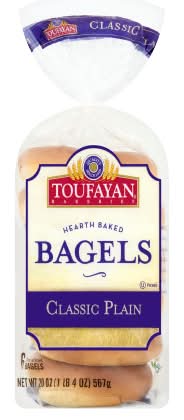 Toufayan Classic Plain Bagels (6 ct)