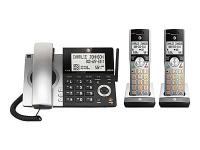 AT&T 2-Handset Cordless/Corded Telephone, Silver/Black (CL84207)