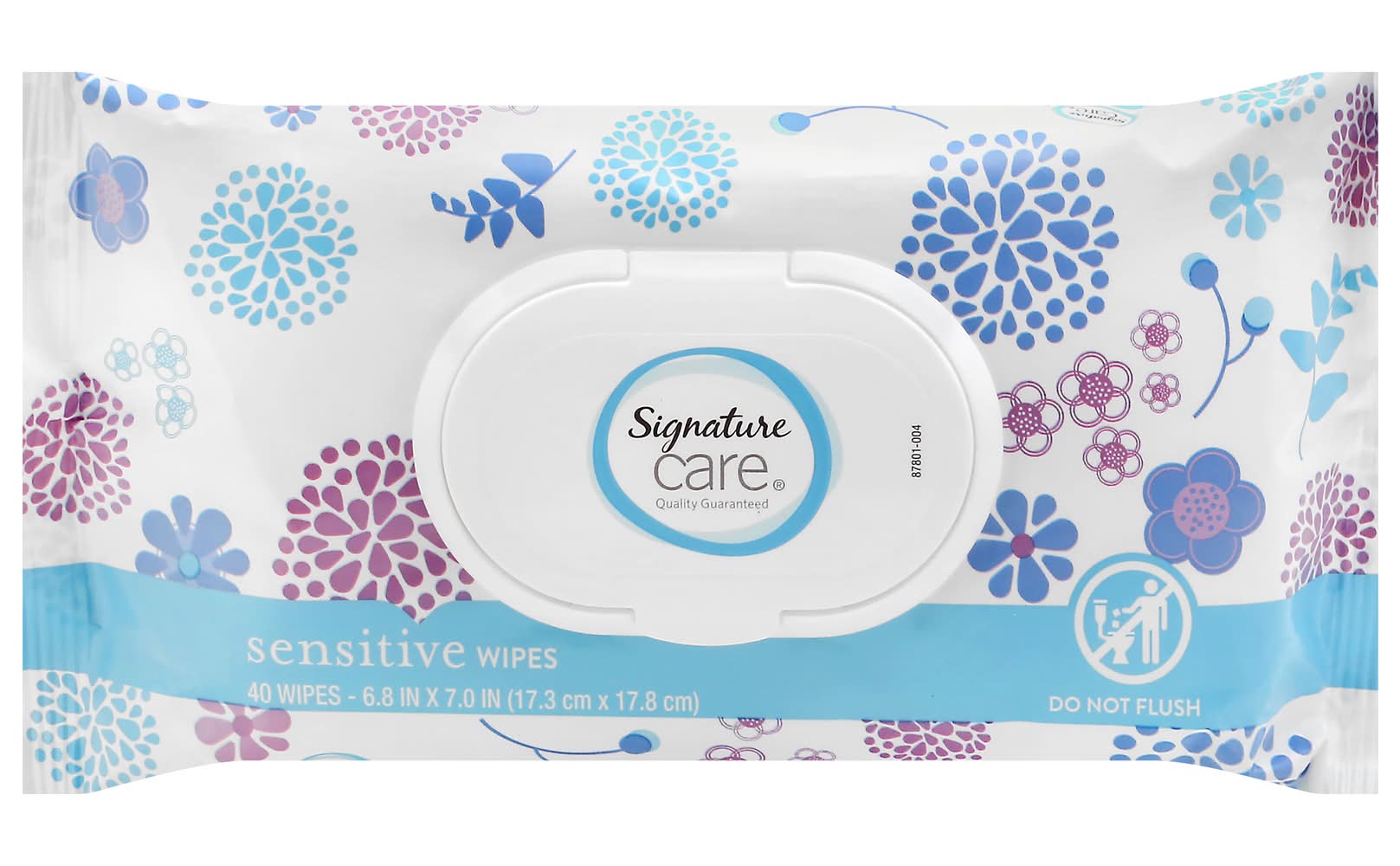 Signature Care Sensitive Wipes, 17.3 cm X 17.8 cm (5.9 oz, 40 ct)