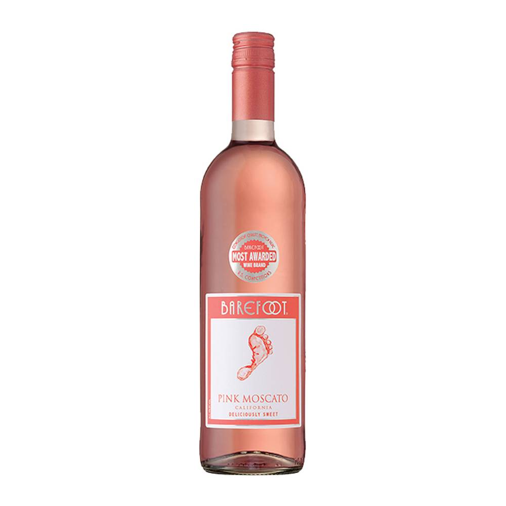 Barefoot · Vino rosado moscato california (750 ml)